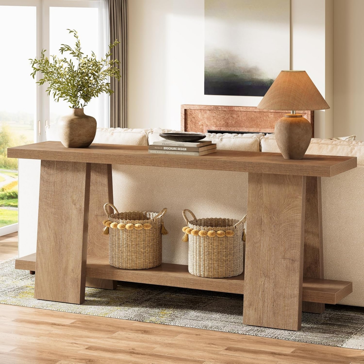 Tribesigns Gold Console Table, 41" Modern Entry Table with White Faux Marble Top, Geometric Metal Base, Narrow Long Sofa Table Behind Couch Accent Tab