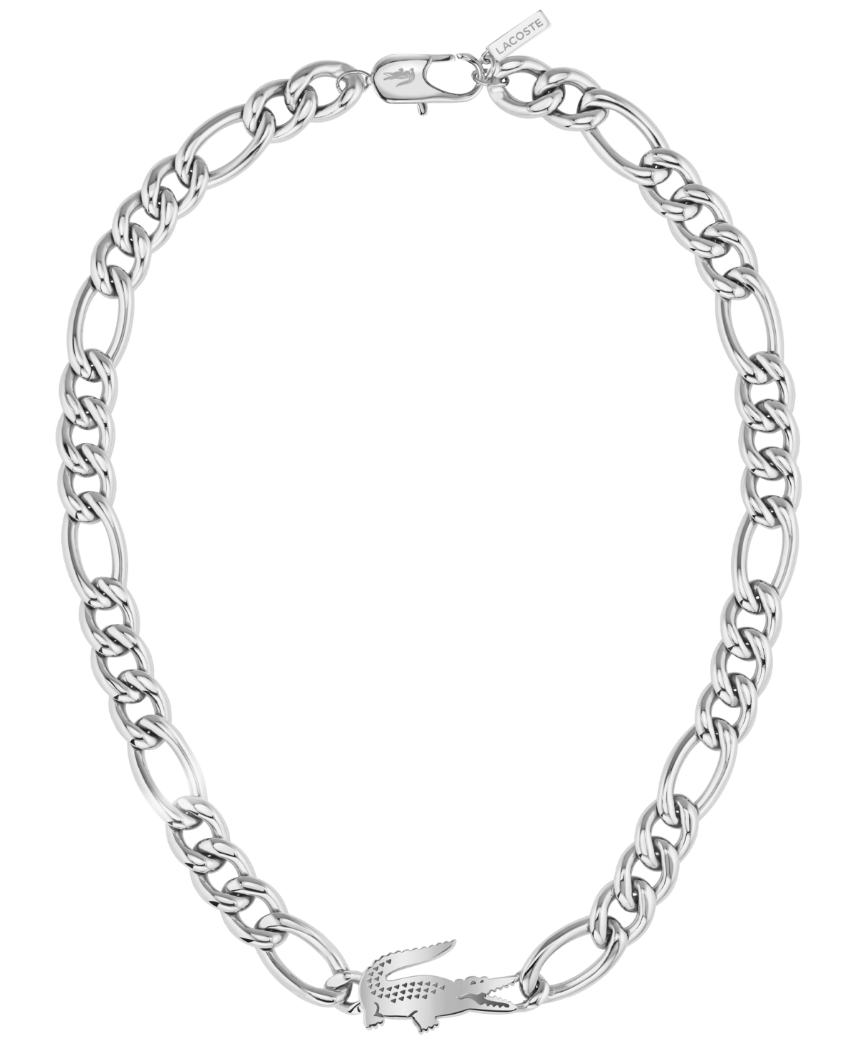 Lacoste Women s Crocodile Ip Plated Necklace In Silver ModeSens