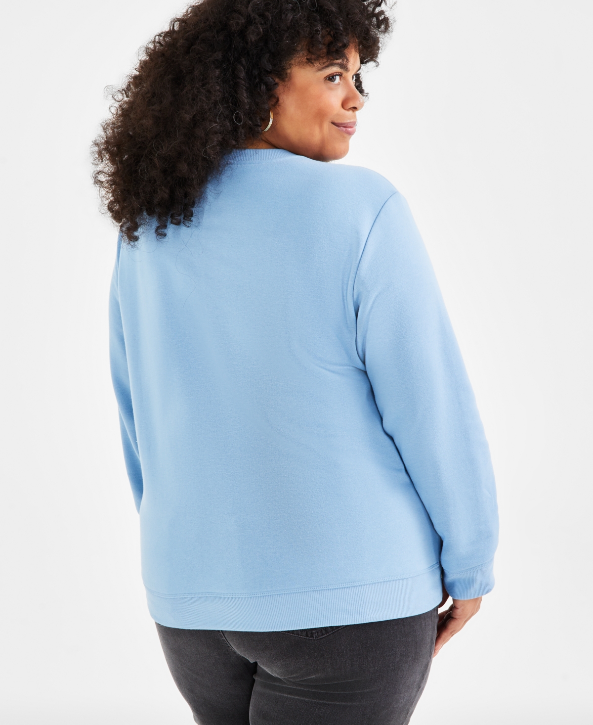 Style & Co Plus Size Fleece Long-Sleeve Crewneck Sweatshirt, Created for Style & Co