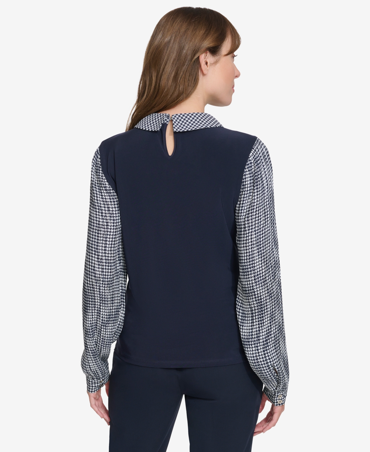 Tommy Hilfiger Women's Collared Pleated-Sleeve Top -ivr