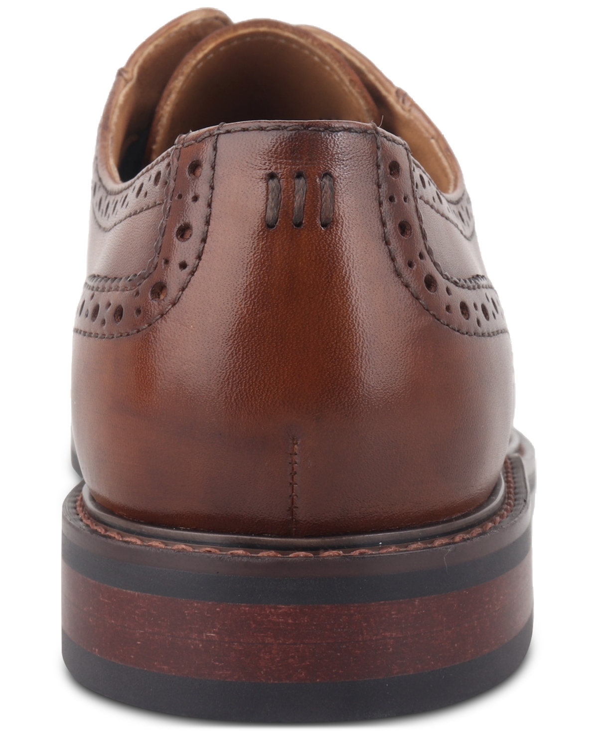 Bar Iii Men's Ashfordd Cap Toe Brogue Leather Dress Shoe, Created For Macy's In Brown Leather