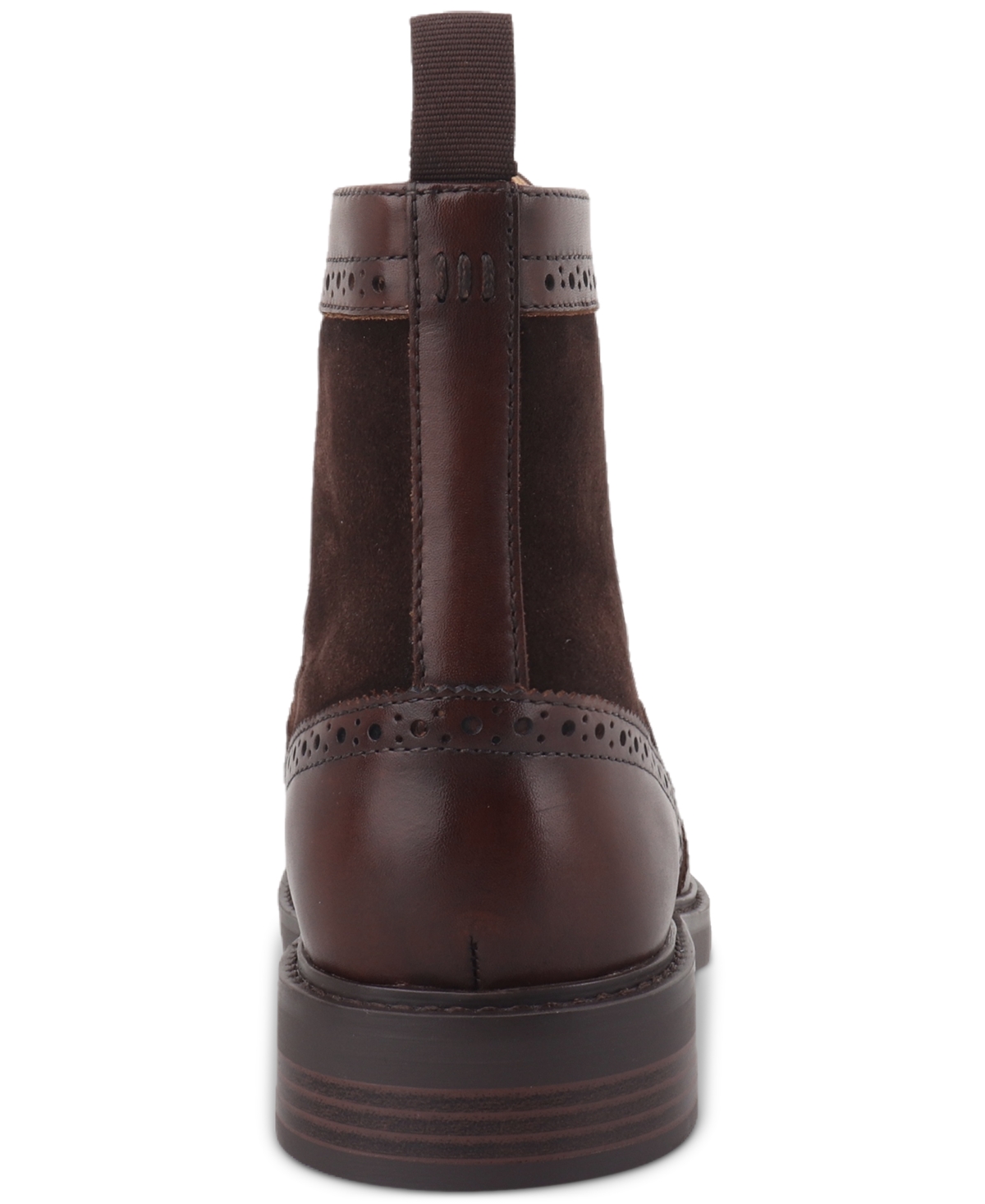 Bar Iii Men's Dabneyy Leather Wingtip Boot, Created For Macy's In Brown Leather,suede