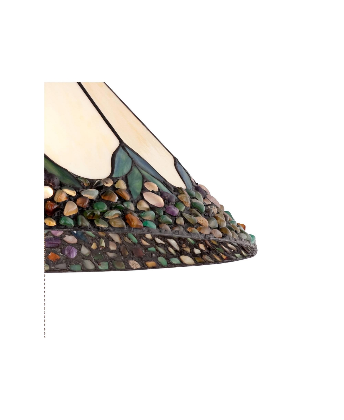 Robert Louis Tiffany River Stone Bronze Plug In Swag Pendant Chandelier Light Fixture 20 3/4