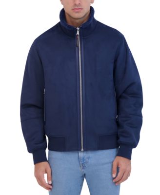 Robert Graham - Men's Faux Suede Bomber with Sherpa Stand Collar