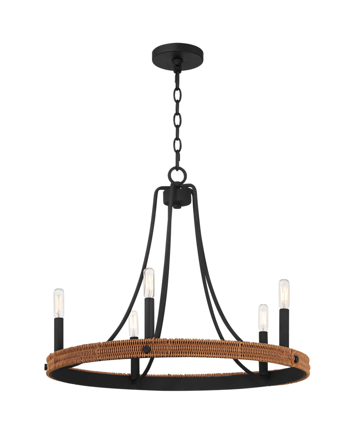 Franklin Iron Works NavarroWagon Wheel Chandelier 24 1/2