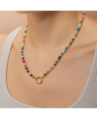Cameron Sterling Silver Multicolor Quartz Beaded Necklace