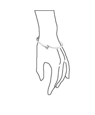 Simple Geometric CZ Solitaire Bypass Bangle Bracelet Sterling Silver Safety Clasp