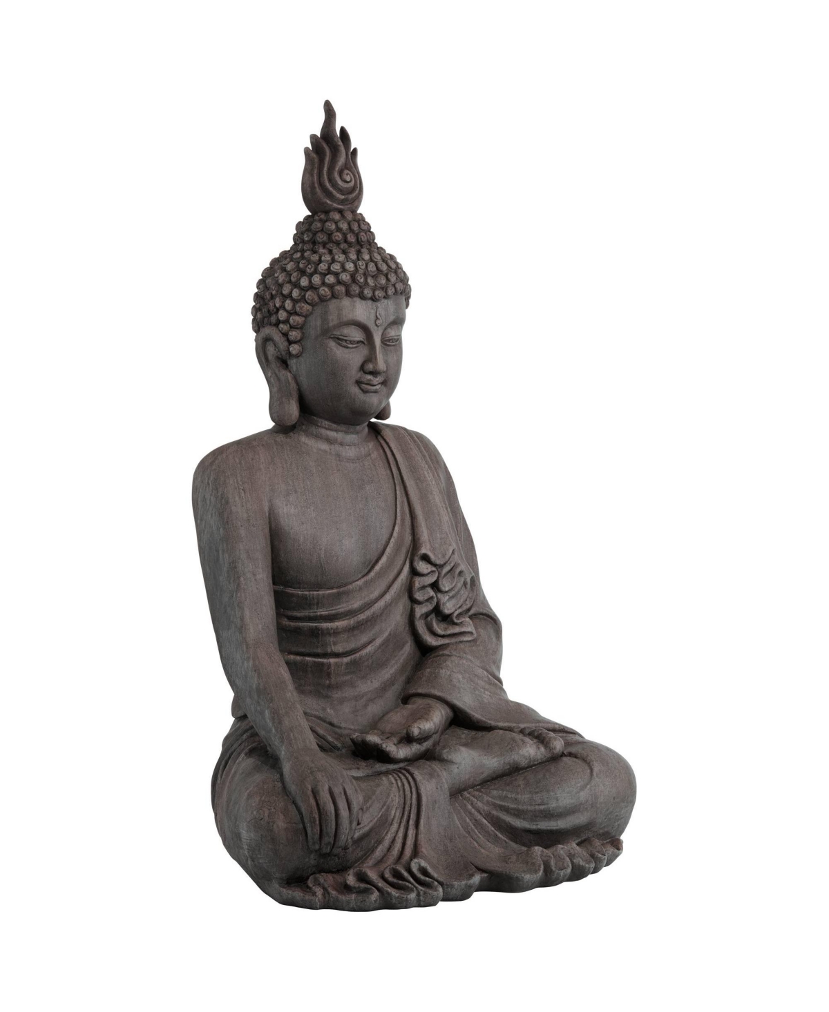 John Timberland Tall Sitting Buddha Statue Sculpture Zen Asian Japanese Garden Decor Indoor Outdoor Front Porch Patio Yard Outside Home Balcony