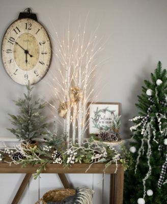 4' White Birch Twig Tree Cluster Christmas Decoration