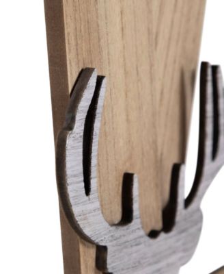 Wooden "Home is Where You Hang Your Antlers" Ski's