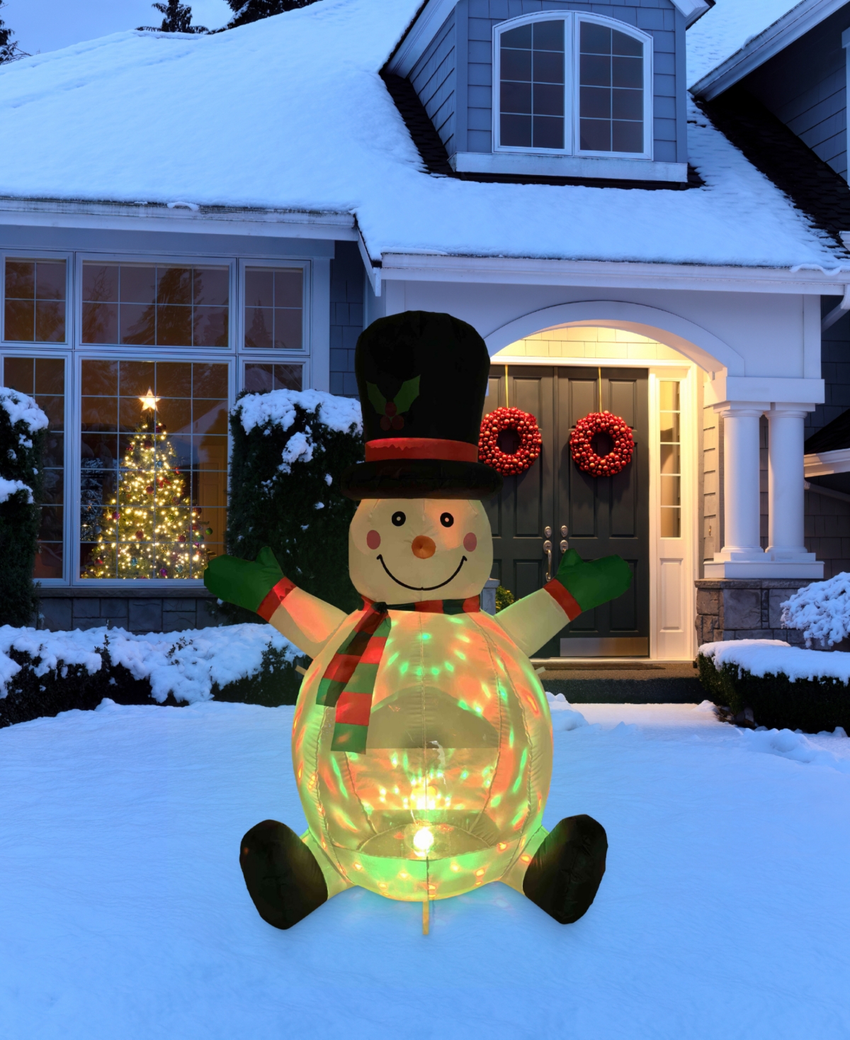 Northlight Inflatable Snowman With Top Hat In Multicolor