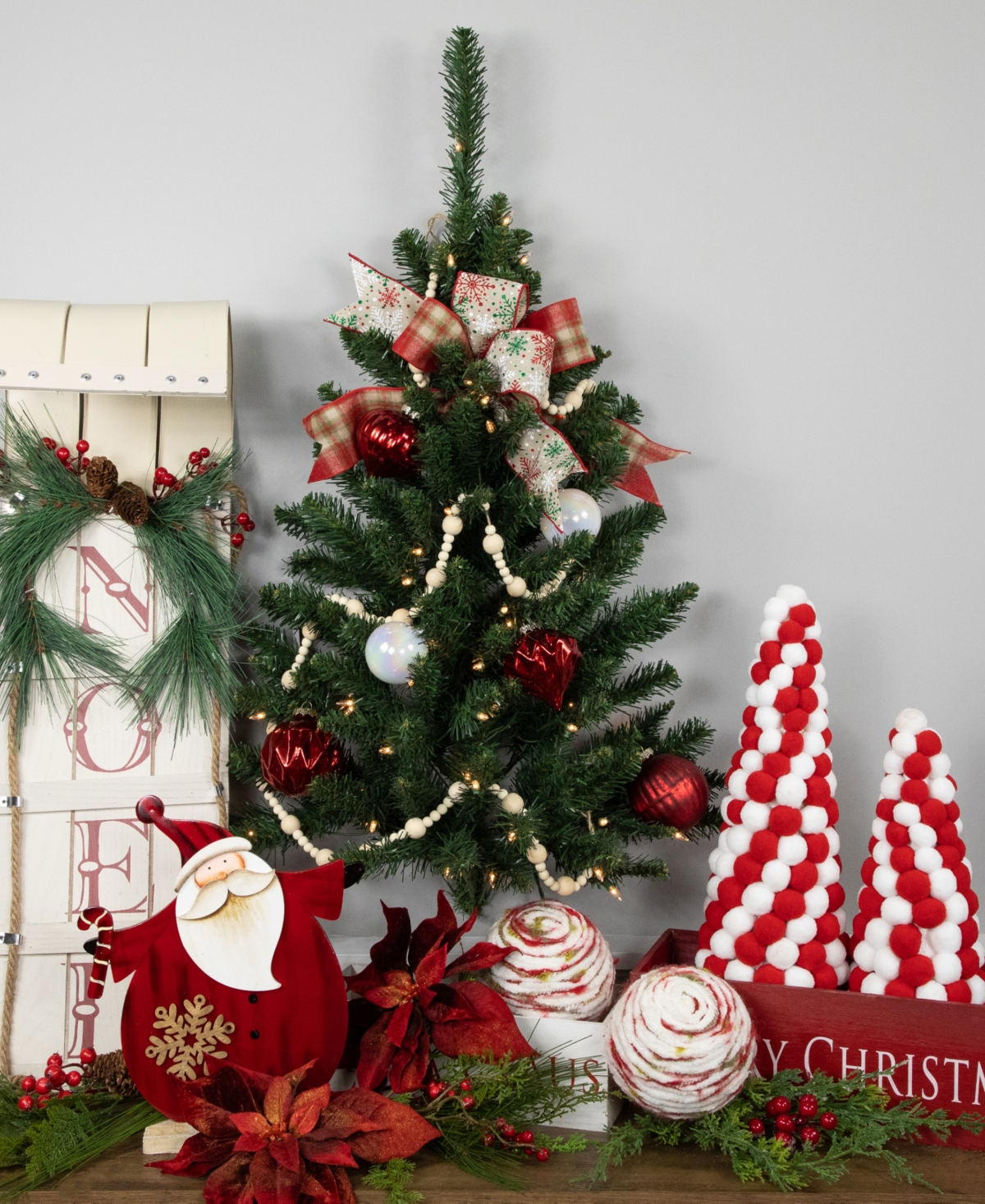 Northlight 3' Buffalo Fir Artificial Christmas Wall Or Door Tree In Green