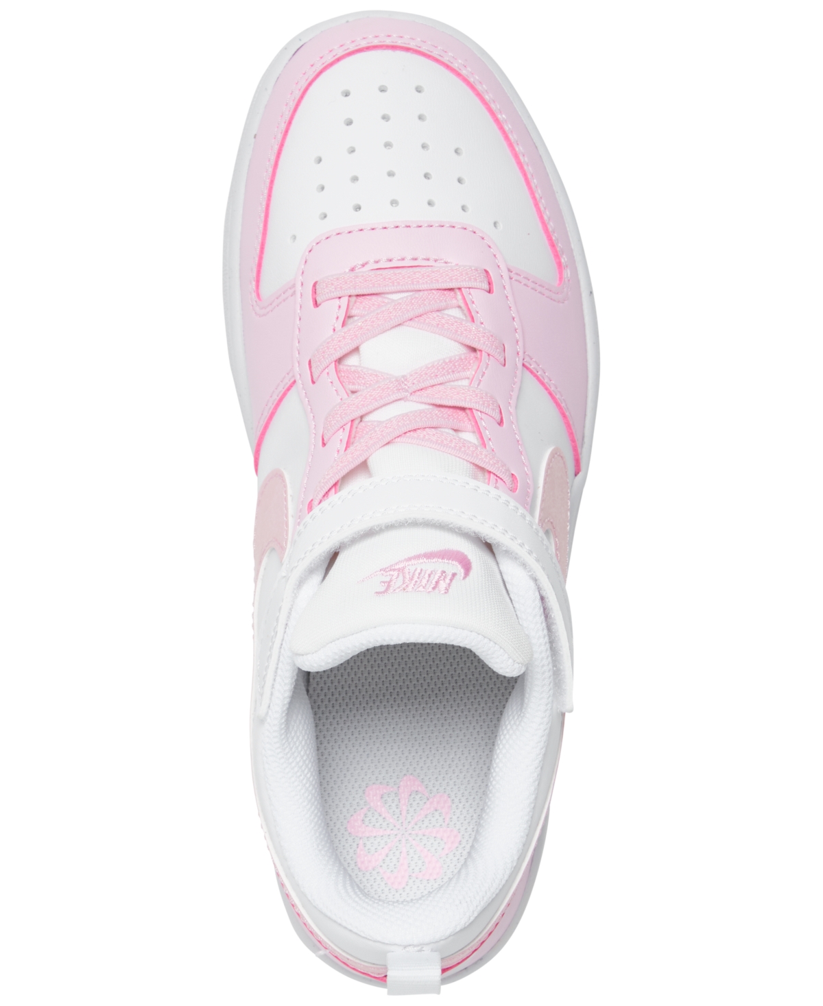 Nike Little Girls Court Borough Low Recraft Adjustable Strap Casual Sneakers from Finish Line - Pink Foam