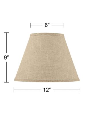 Fine Burlap Small Empire Shape 6" Top x 12" Bottom x 9" Slant (Spider) Replacement with Harp and Finial