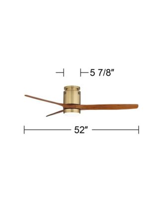 52" Windspun Modern Indoor Ceiling Fan 3 Blade LED Light Remote Control Soft Brass Finish Motor Bedroom Hugger DC Motor
