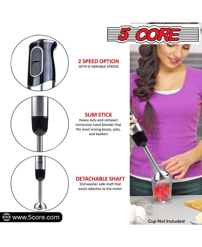 5 Core Immersion Blender Handheld 500W Copper Motor Emulsifier Blender
