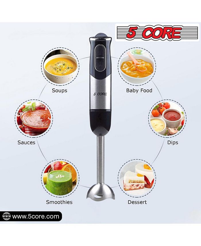 5 Core Immersion Blender Handheld 500W Copper Motor Emulsifier Blender