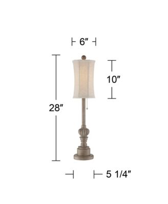 Traditional Buffet Table Lamps 28" Tall Set of 2 Natural Candlestick Cream Bell Shade for Dining Room