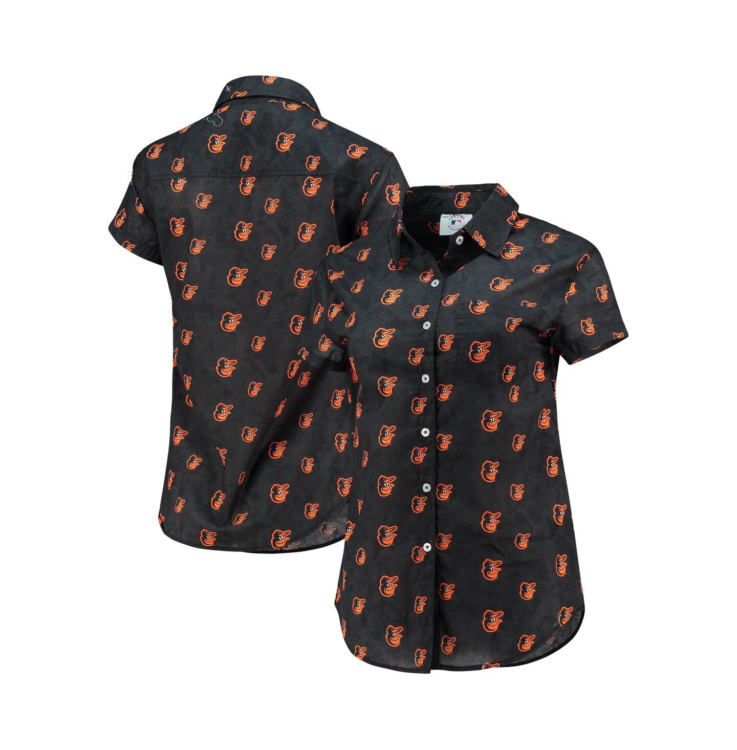 Женская рубашка FOCO Orange Baltimore Orioles Floral Button Up — фото 1