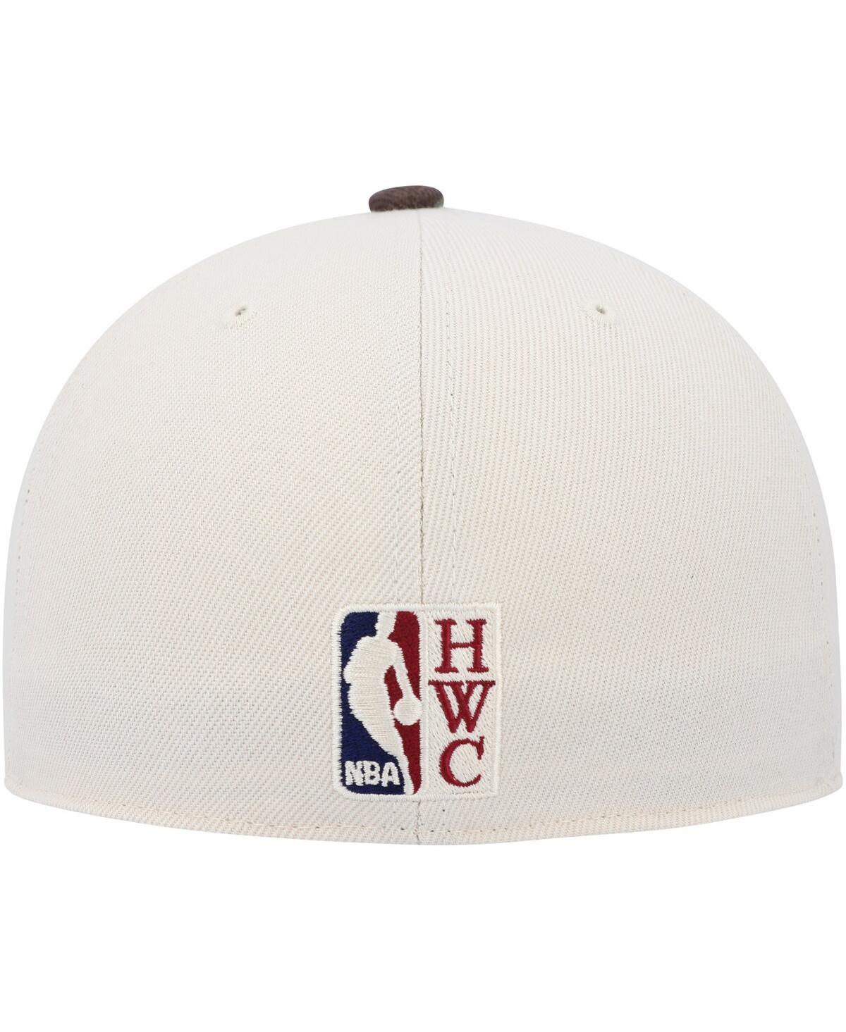 Mitchell & Ness Men's Cream/camo New Jersey Nets Hardwood Classics 35th Anniversary Off White Camo Fitted Hat In Camo