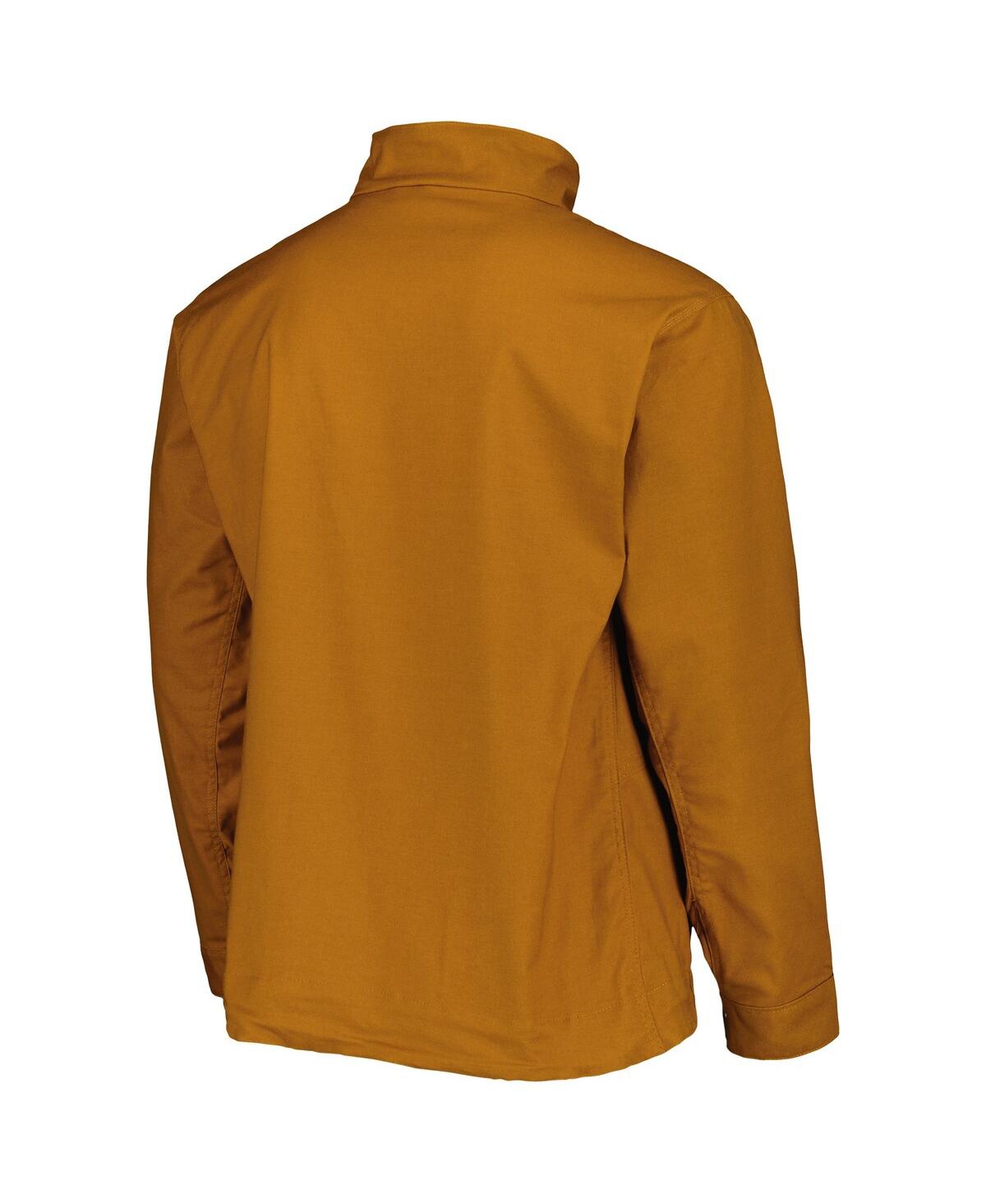DUNBROOKE MEN'S TAN LOS ANGELES DODGERS JOURNEY TRI-BLEND FULL-ZIP JACKET 