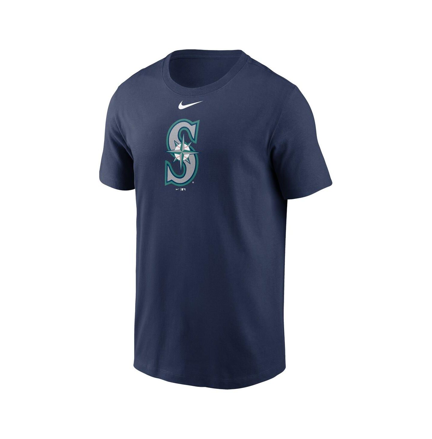 Мужская футболка Nike Navy Seattle Mariners Fuse Logo — фото 2