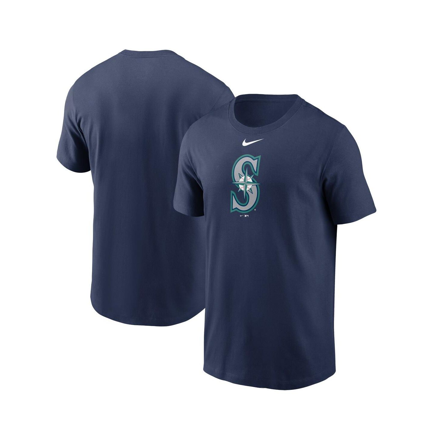 Мужская футболка Nike Navy Seattle Mariners Fuse Logo — фото 1