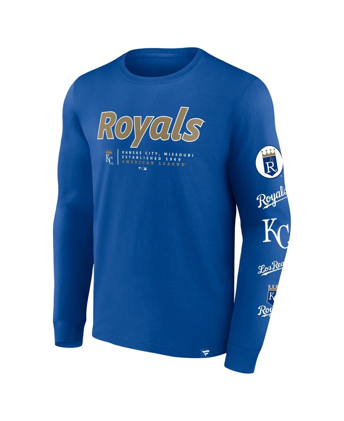 Fanatics Men'sKansas City Royals Strike the Goal Long Sleeve T-Shirt - Royal