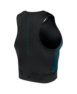 Women's Black Philadelphia Eagles Studio Fitted Gym Tank Top