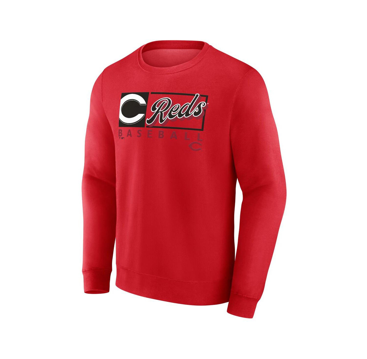 Men's Red Cincinnati Reds Focus Fleece Pullover Sweatshirt