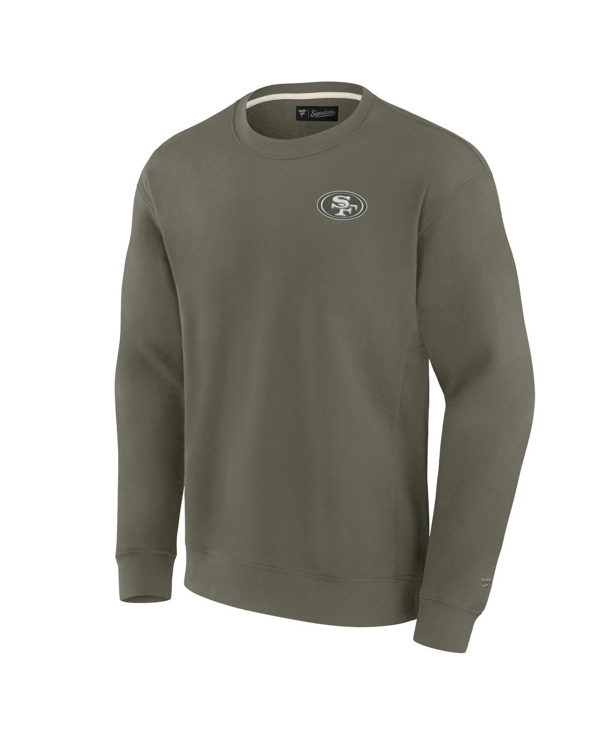 Shop Fanatics Men's And Women's Olive San Francisco 49ers Super Soft Pullover Crew Sweatshirt