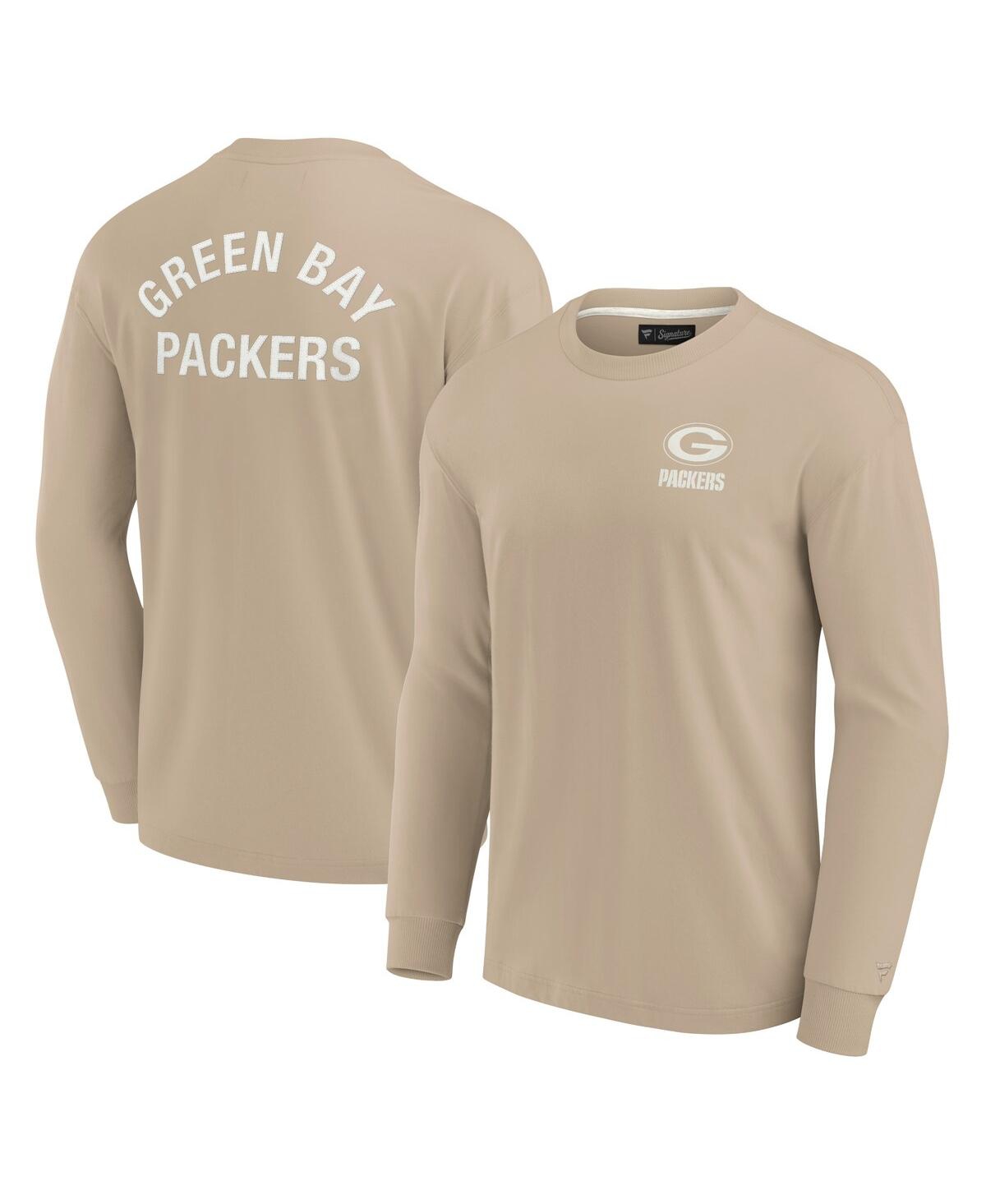 Fanatics Men's And Women's Khaki Green Bay Packers Elements Super Soft Long Sleeve T-shirt In Khaki
