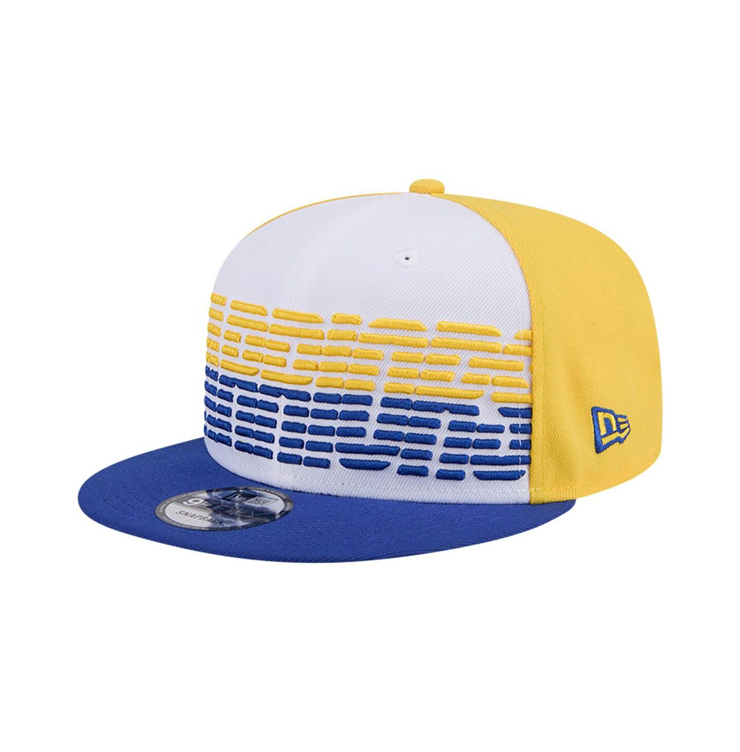 Мужская кепка New Era White/Royal Golden State Warriors Throwback Gradient Tech Font 9FIFTY Snapback Hat — фото 3