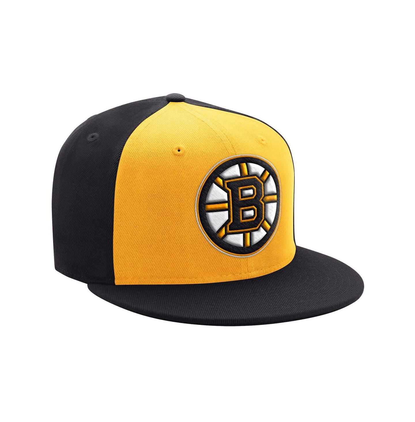 Мужская кепка Starter Black/Gold Boston Bruins Primary Logo Two-Tone Adjustable Hat — фото 1
