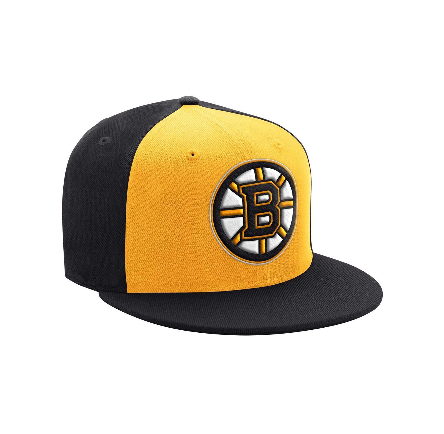 Men's Black/Gold Boston Bruins Primary Logo Two-Tone Adjustable Hat