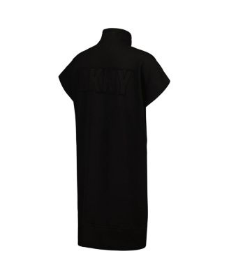 Women's Black Atlanta Braves Emily Quarter-Zip Sneaker Dress