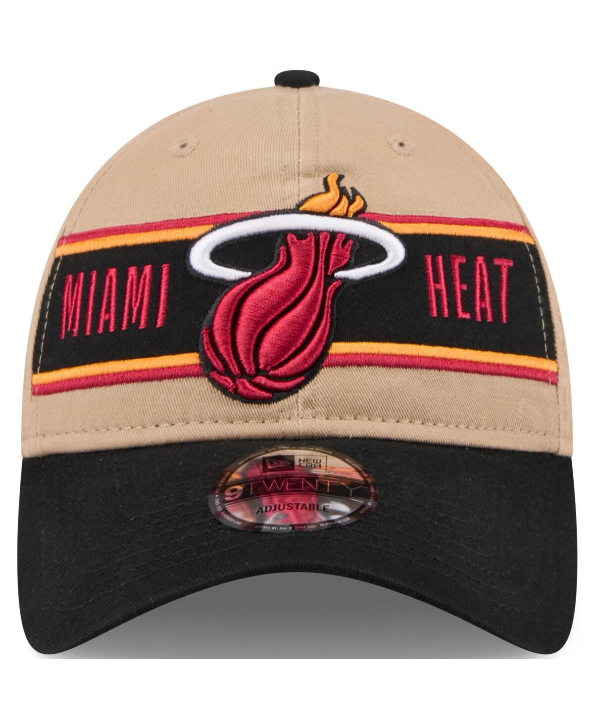 NEW ERA MEN'S TAN/BLACK MIAMI HEAT 2024 NBA DRAFT 9TWENTY ADJUSTABLE HAT 