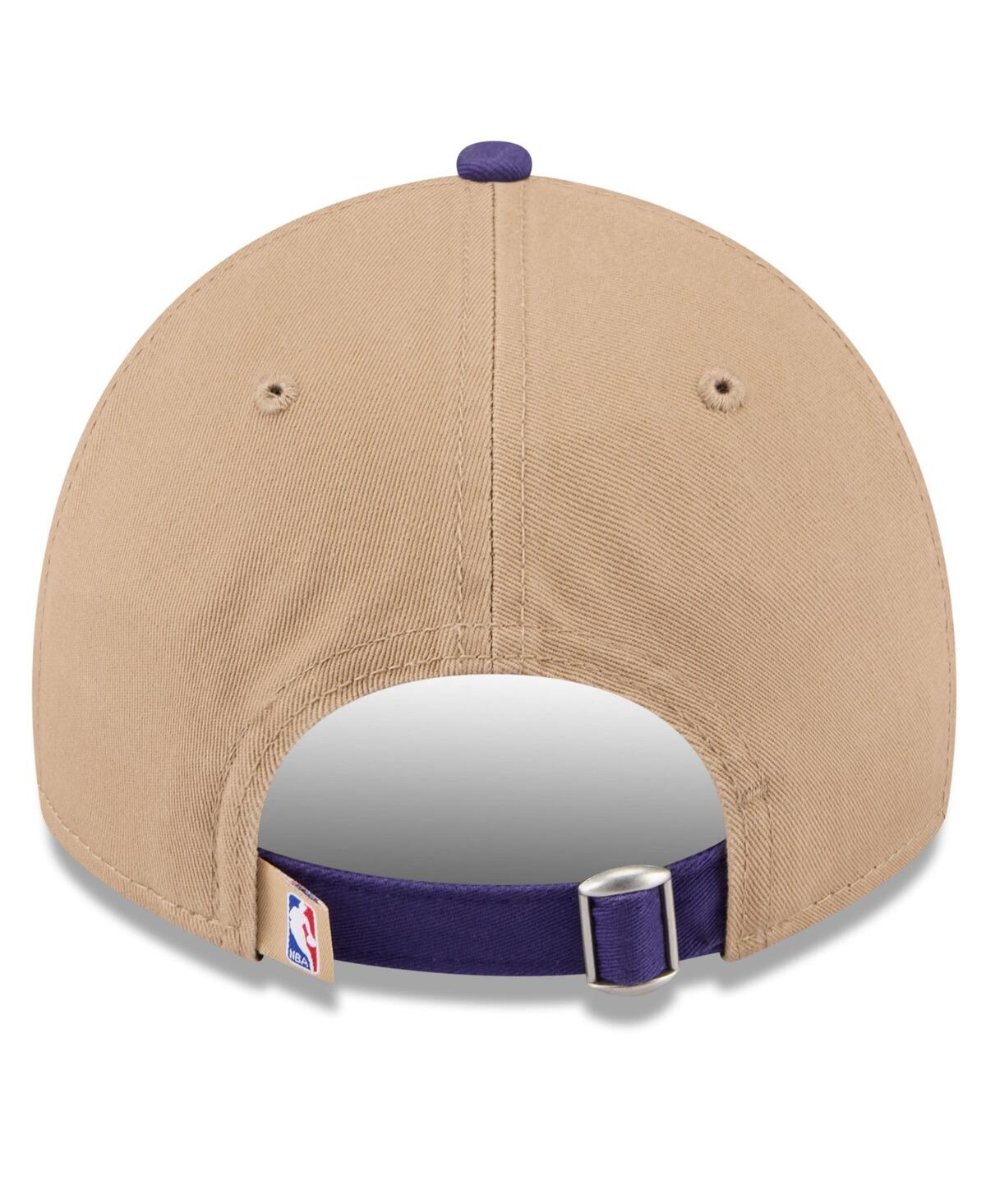 New Era Men's Tan/purple Los Angeles Lakers 2024 Nba Draft 9twenty Adjustable Hat In Tan Purple