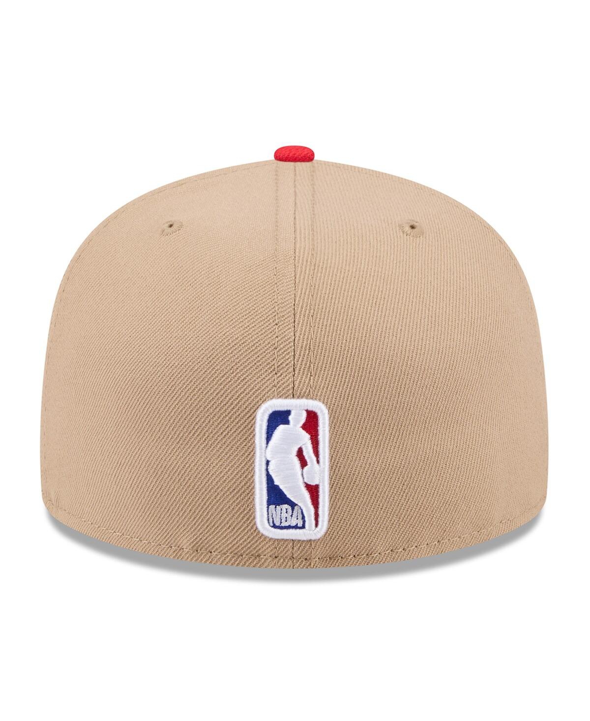 New Era Men's Tan/red Atlanta Hawks 2024 Nba Draft 9fifty Snapback Hat In Tan Red