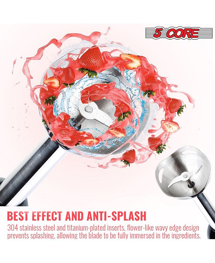 5 Core Immersion Blender Handheld 500W Copper Motor Emulsifier Blender