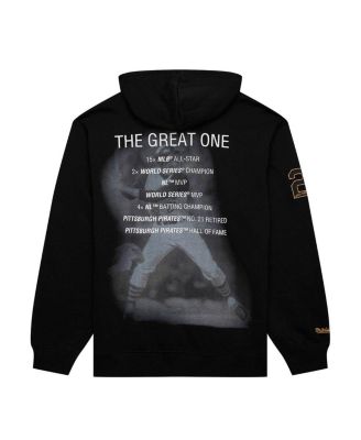 Men's Roberto Clemente Black Pittsburgh Pirates vintage-like Logo Name Number Pullover Hoodie