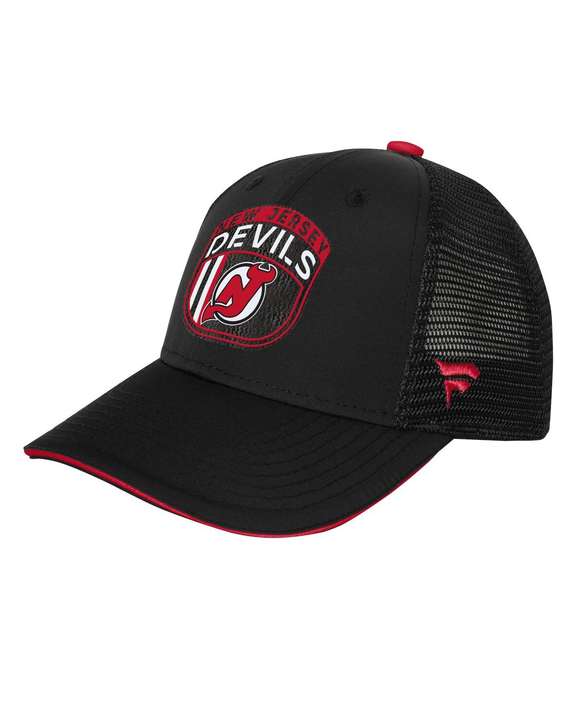 Fanatics Big Boys And Girls Black Boston Bruins 2024 Nhl Draft On Stage Trucker Adjustable Hat In Black,red
