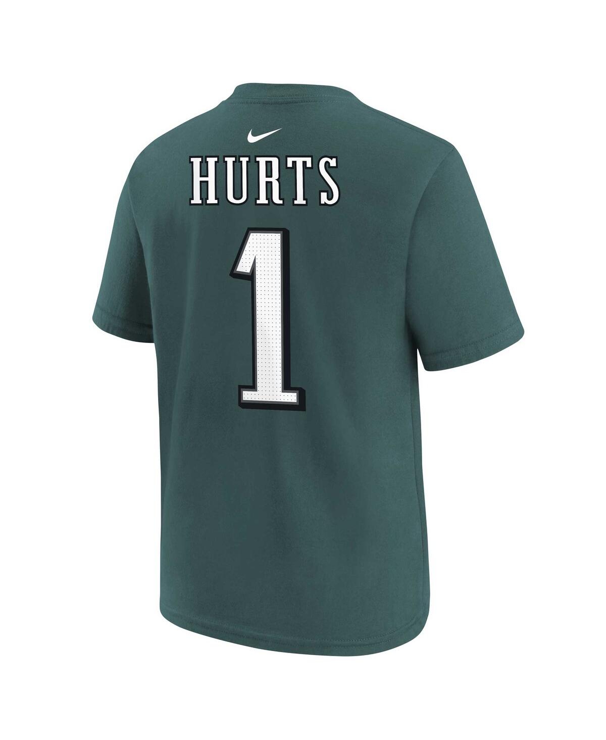Nike Big Boys And Girls Jalen Hurts Midnight Green Philadelphia Eagles Player Name Number T-shirt In Green