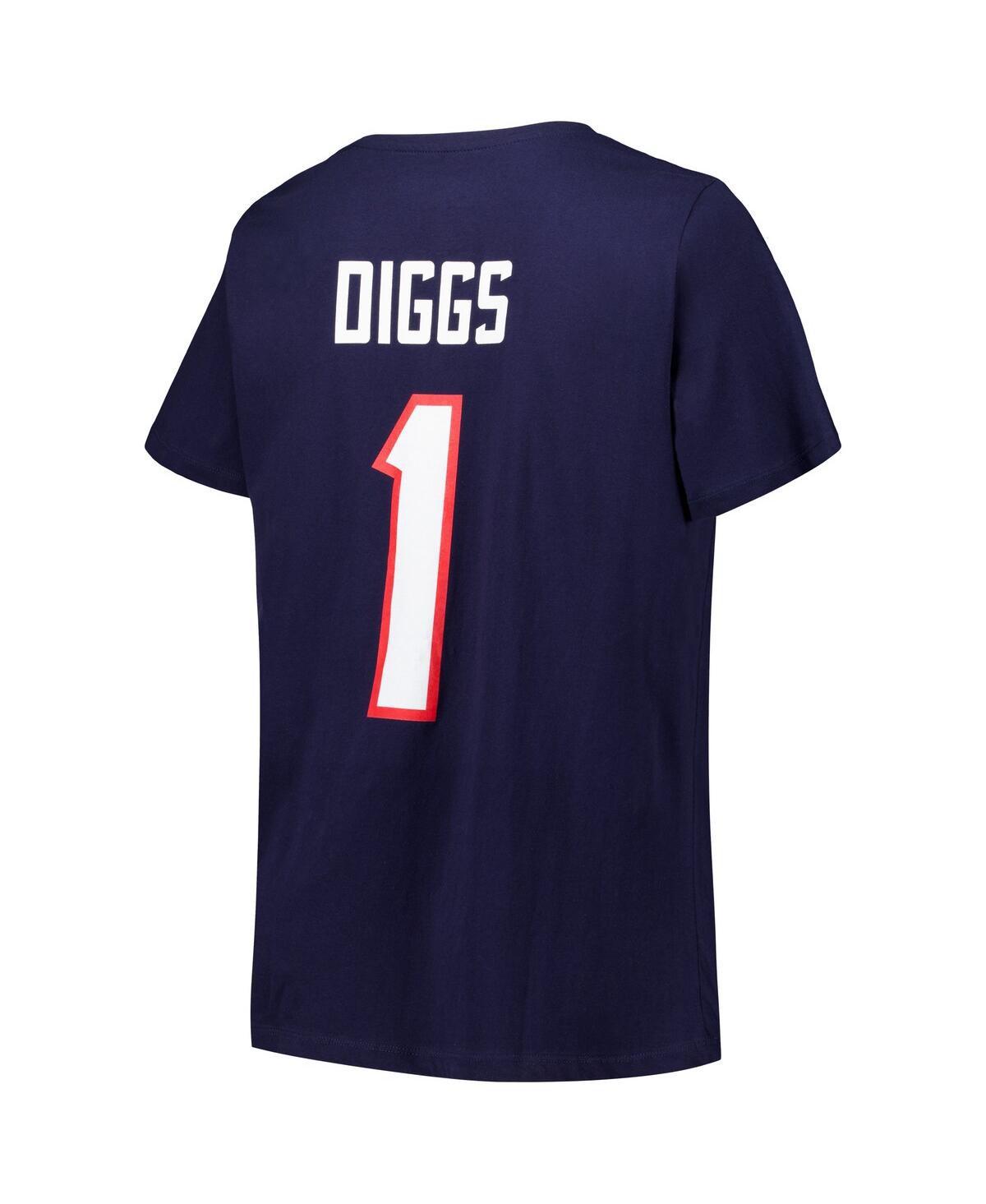 Fanatics Women's Stefon Diggs Navy Houston Texans Plus Size Player Name Number V-neck T-shirt In Navy
