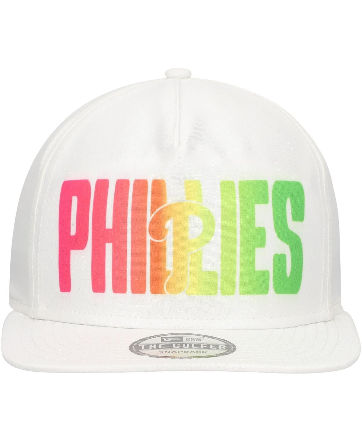 New Era Men's White Philadelphia Phillies Spring Spectrum Golfer Snapback Hat In White
