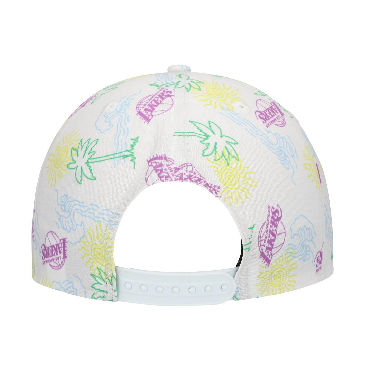 Мужская кепка New Era White Los Angeles Lakers Palm Trees and Waves Golfer Adjustable Hat — фото 4