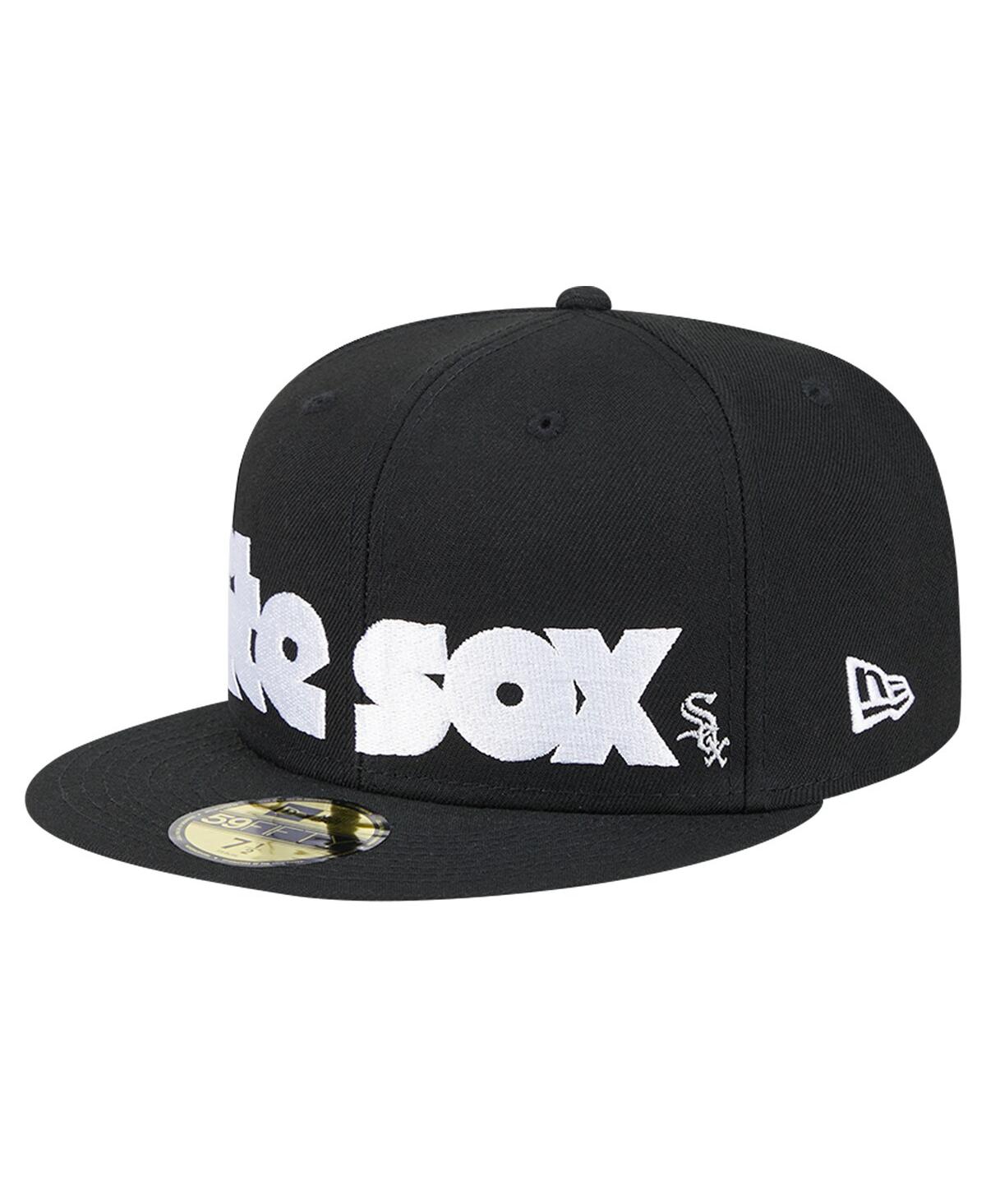New Era Men'sChicago White Sox Checkered Undervisor 59FIFTY Fitted Hat - Black