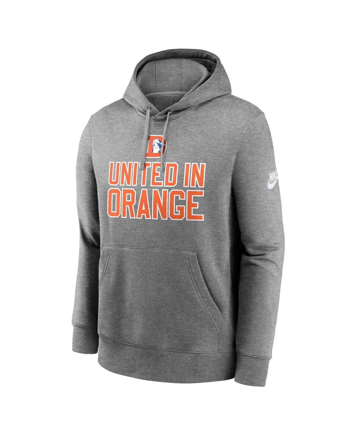 Nike Men'sDenver Broncos Club Logo Pullover Hoodie - Heather Gray
