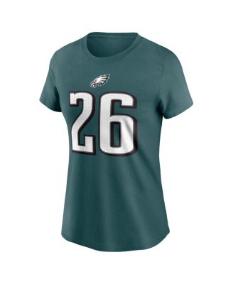 Women's Saquon Barkley Midnight Green Philadelphia Eagles Player Name Number T-Shirt