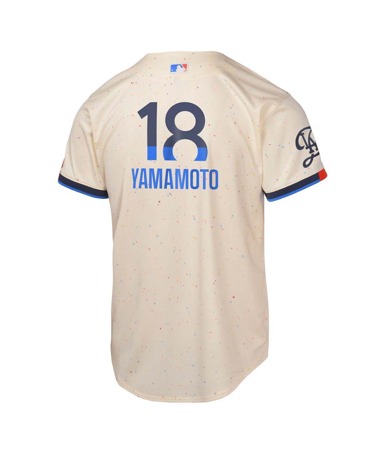 Nike Big Boys and Girls Yoshinobu YamamotoLos Angeles Dodgers 2024 City Connect Limited Player Jersey - Cream